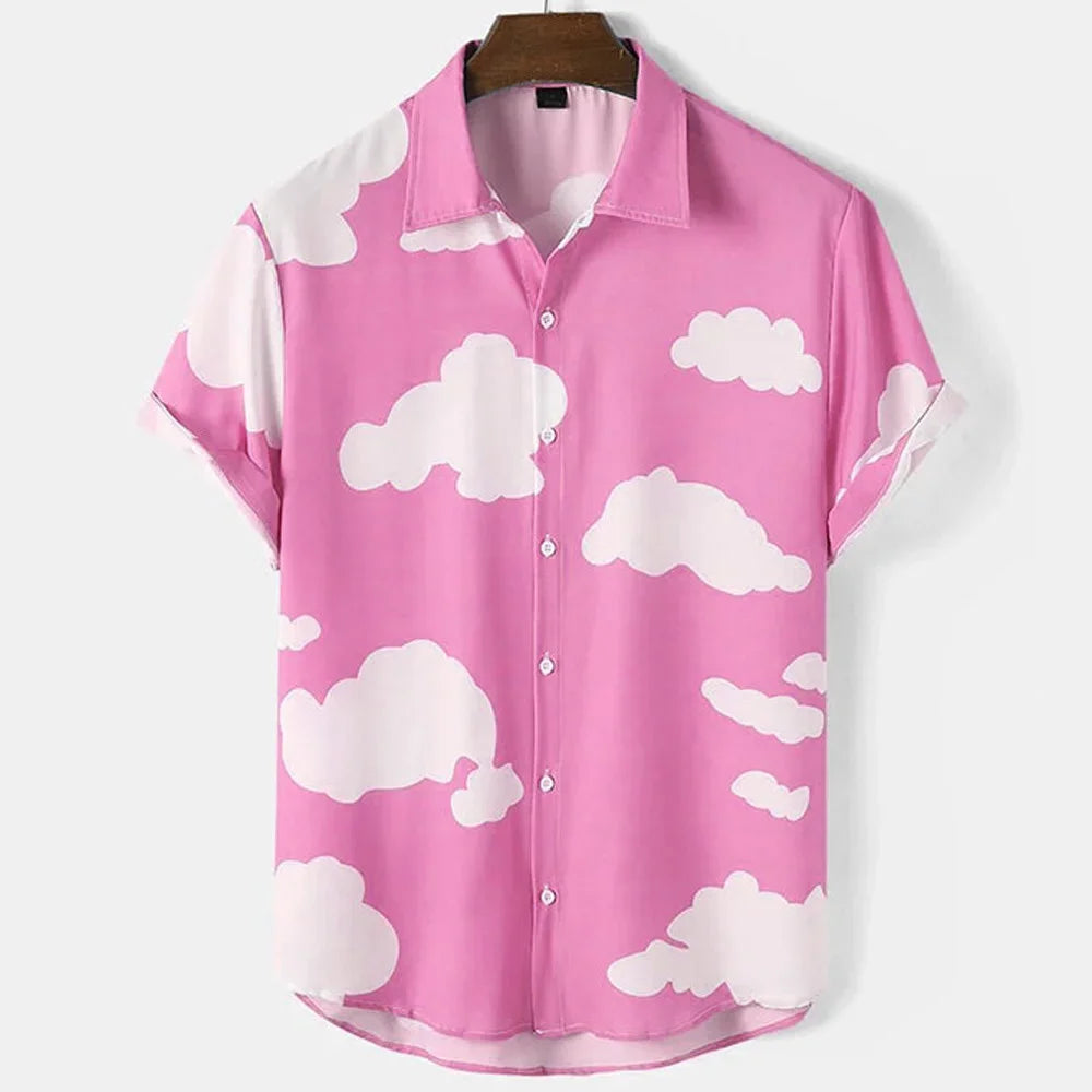 Pink Cloud Shirt for Men – Summer Casual Top